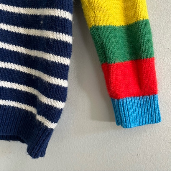 Mini Boden Striped Wool Blend Sweater Size 3-4Y Gender Neutral Primary Classic - Picture 3 of 6
